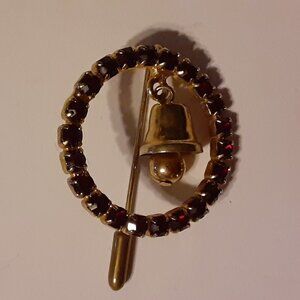 Unique Red Rhinestone Brooch